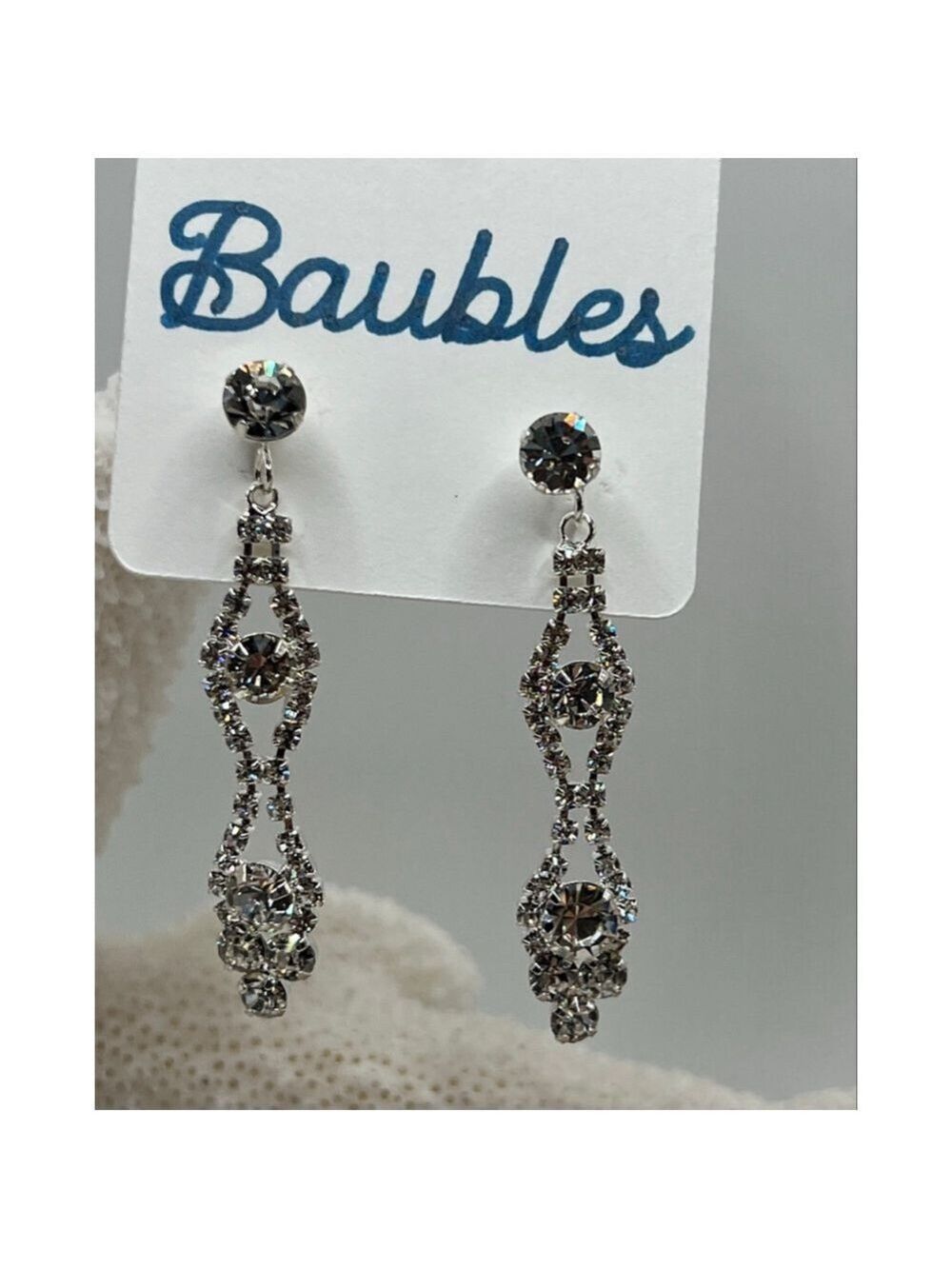 Baubles Earrings Silver Dangle Drop Austrian Crystals